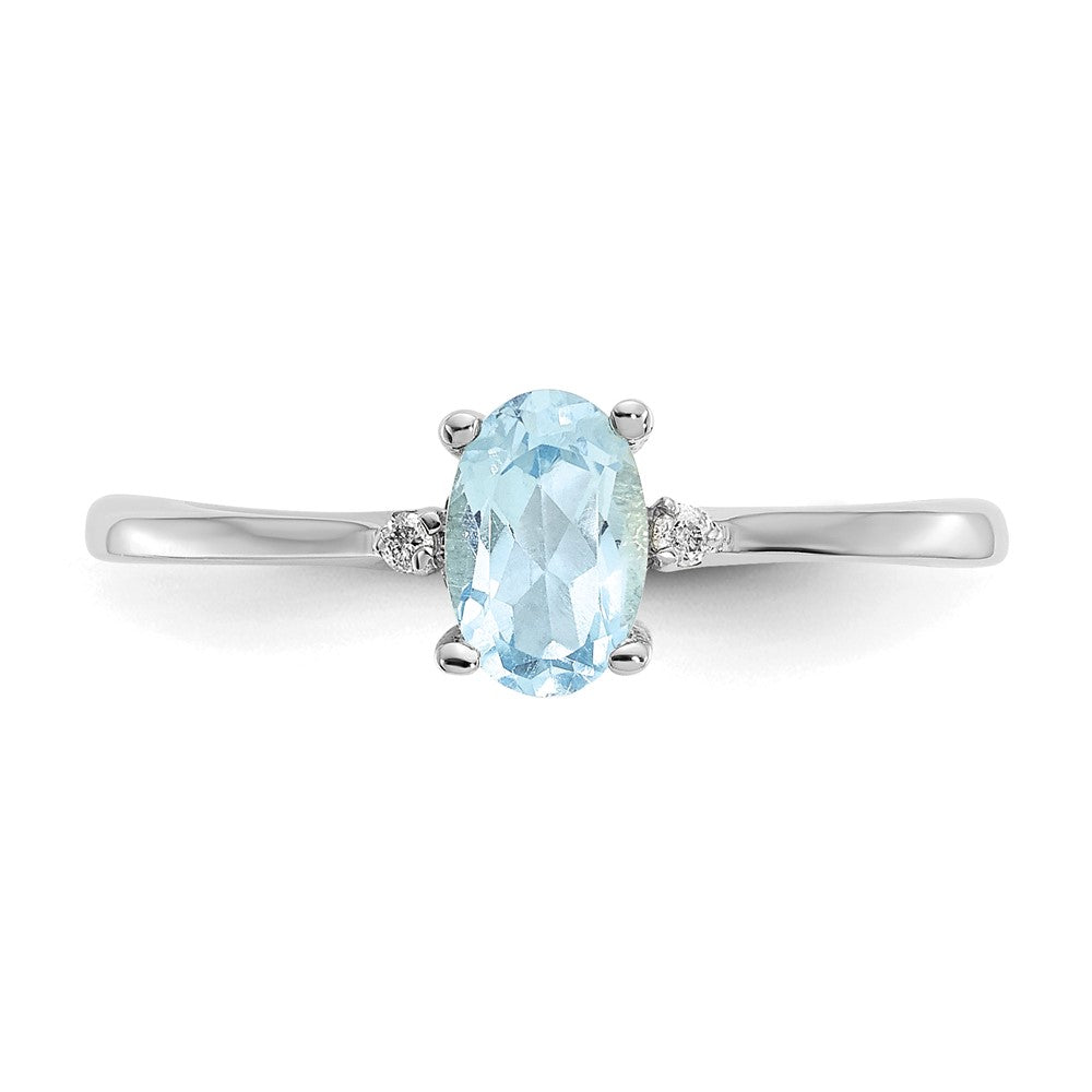 Diamond & Gemstone Birthstone Ring — Aquamarine