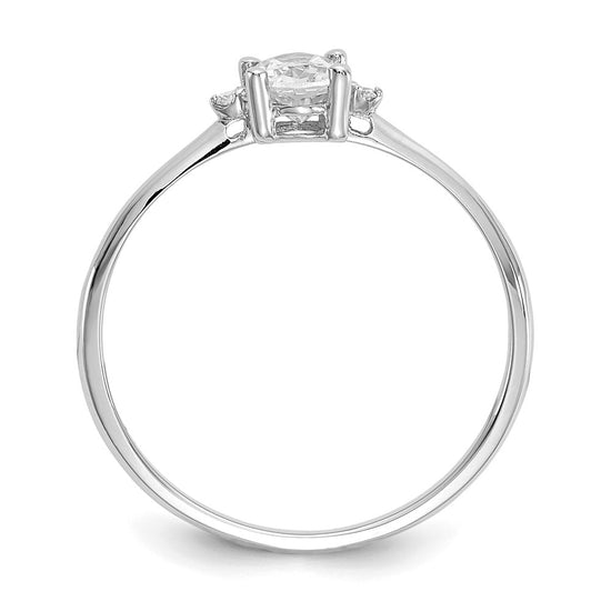 Diamond & Gemstone Birthstone Ring — Topaz (White)