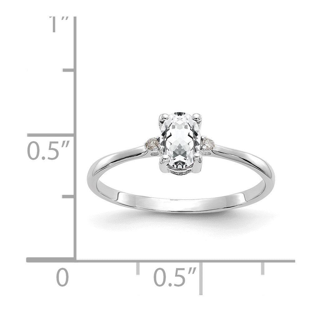 Diamond & Gemstone Birthstone Ring — Topaz (White)