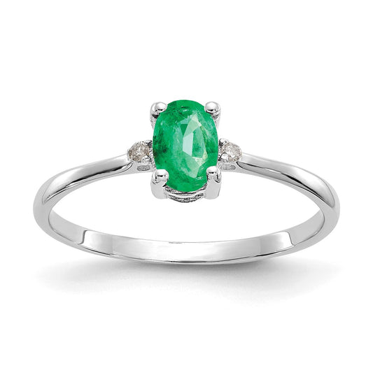 Diamond & Gemstone Birthstone Ring — Emerald