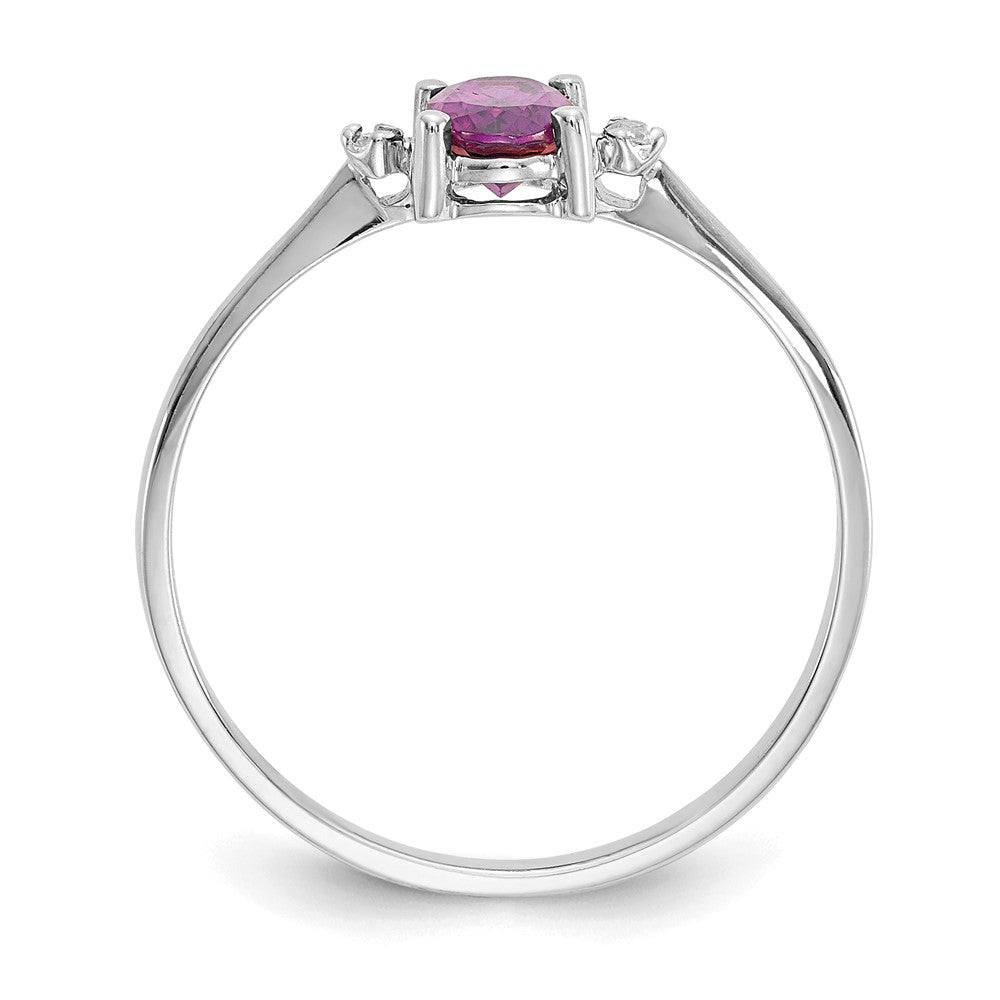 Diamond & Gemstone Birthstone Ring — Garnet (Rhodolite)