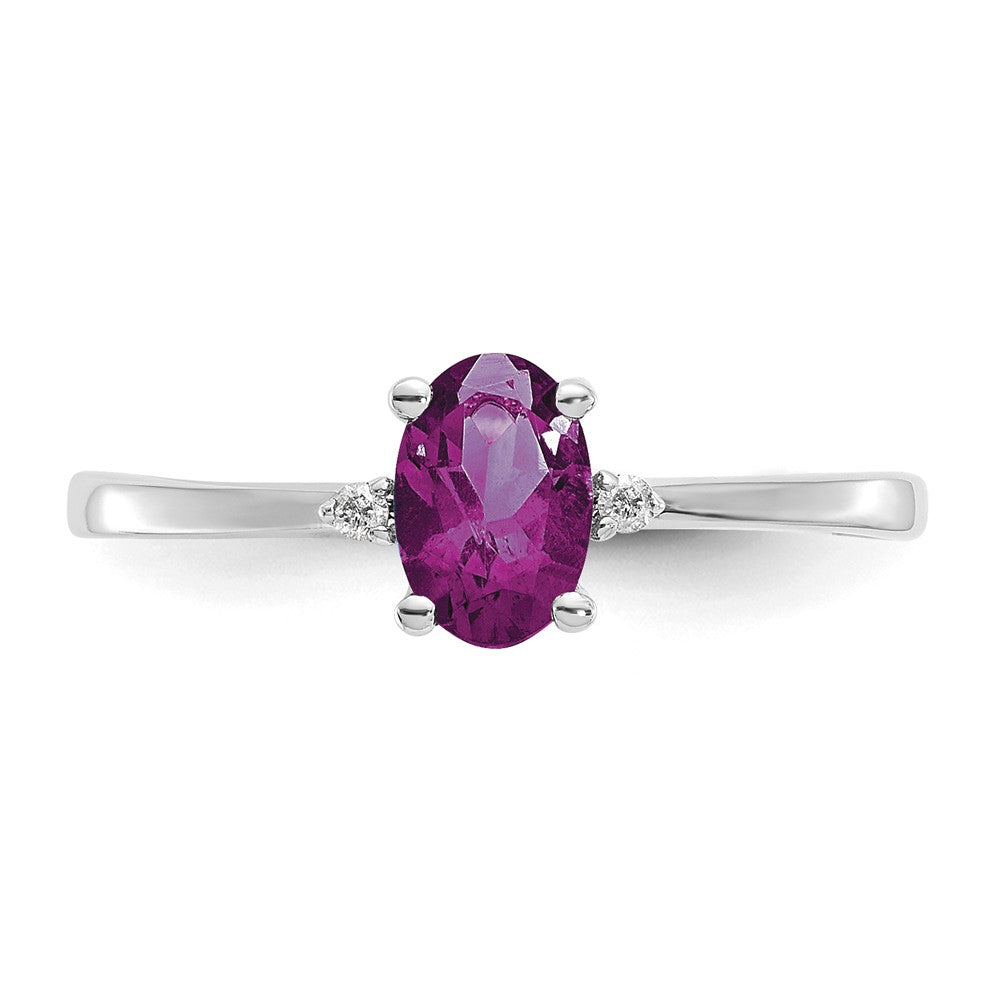 Diamond & Gemstone Birthstone Ring — Garnet (Rhodolite)