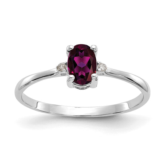 Diamond & Gemstone Birthstone Ring — Garnet (Rhodolite)