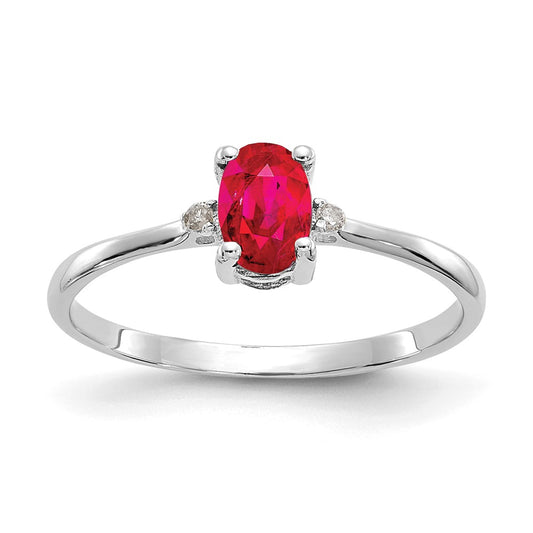 Diamond & Gemstone Birthstone Ring — Ruby