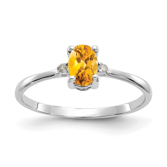 Diamond & Gemstone Birthstone Ring — Citrine
