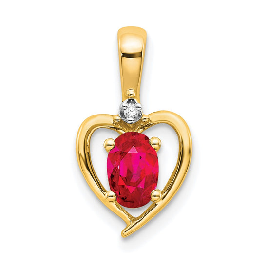 Gemstone & Diamond Heart Pendants