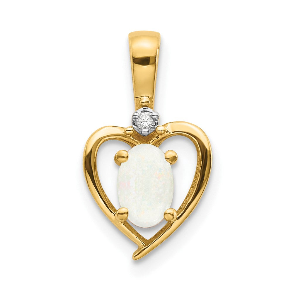 Gemstone & Diamond Heart Pendants