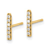 Gold Diamond Bar Post Earrings