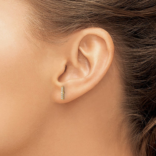 Gold Diamond Bar Post Earrings