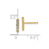 Gold Diamond Bar Post Earrings
