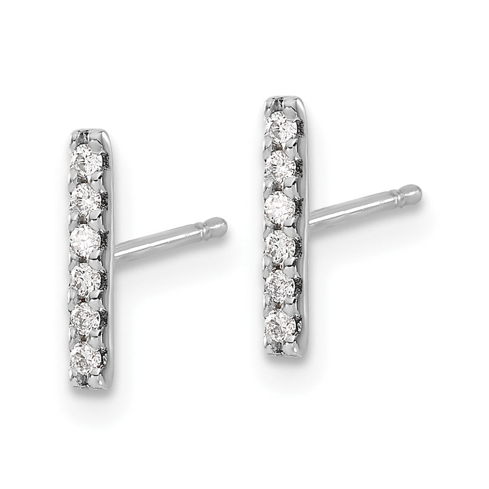Gold Diamond Bar Post Earrings