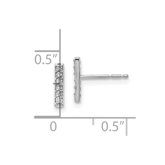 Gold Diamond Bar Post Earrings