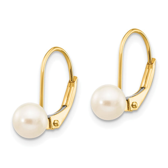 Saltwater Akoya Cultured Pearl Leverback Earrings