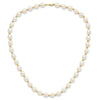 10k 7-8mm White Rice Freshwater Cultured Pearl 18 inch Necklace and Bead Post Dangle Earring Set