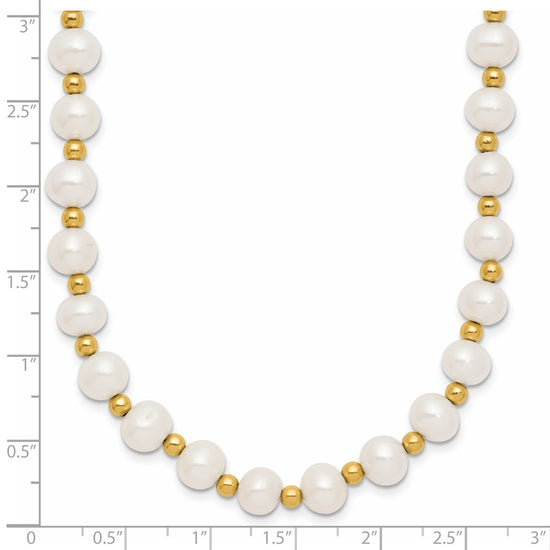 Gold Fresh Water Cultured Pearl Necklace