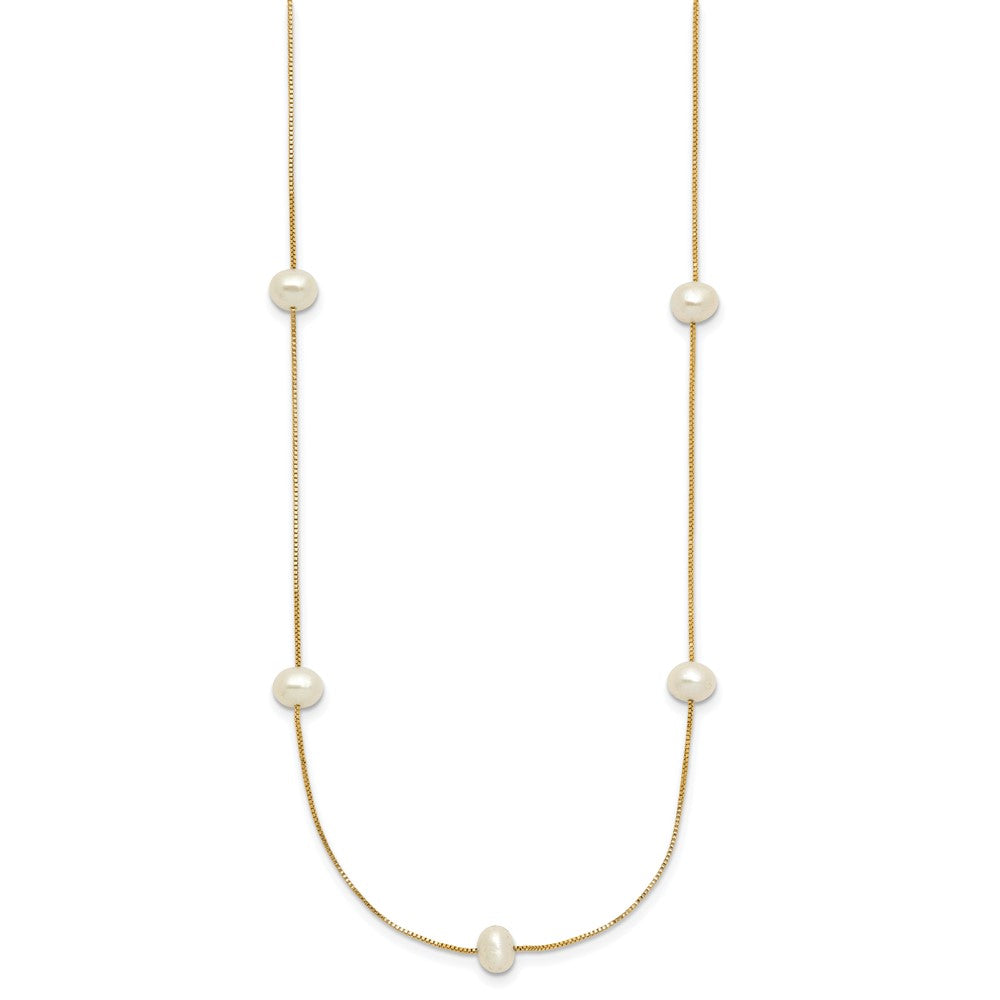 5-6mm Round White FWC Pearl 9-Station Necklaces