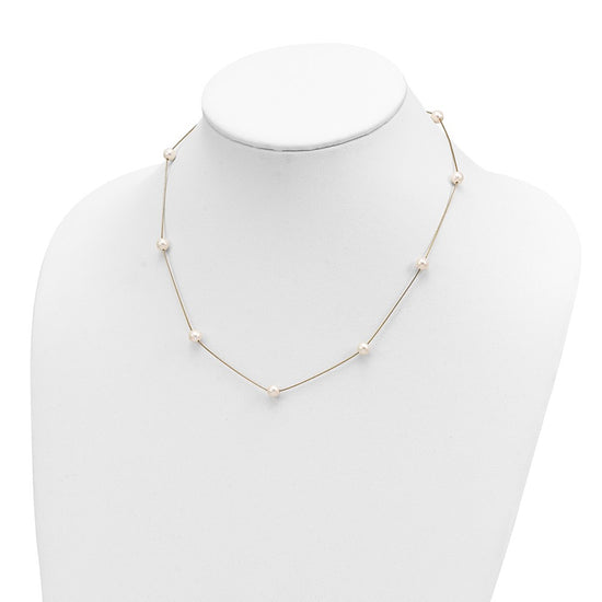 5-6mm Round White FWC Pearl 9-Station Necklaces