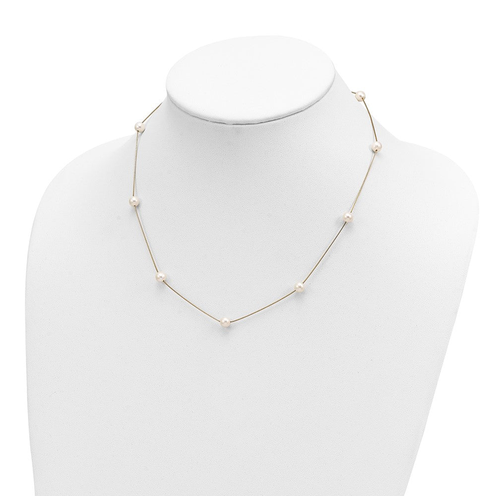 5-6mm Round White FWC Pearl 9-Station Necklaces