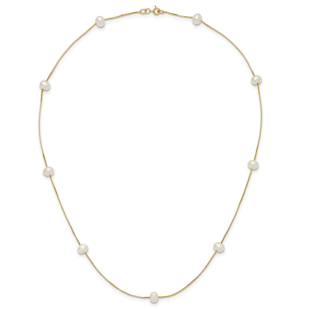 5-6mm Round White FWC Pearl 9-Station Necklaces