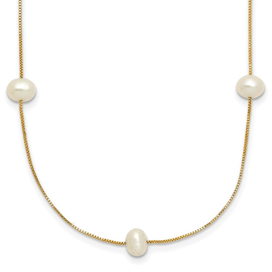 5-6mm Round White FWC Pearl 9-Station Necklaces