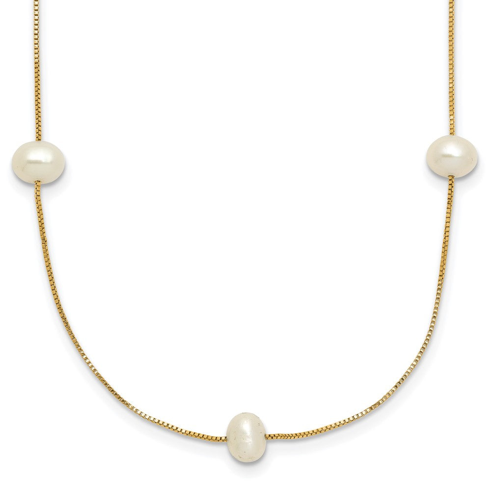 5-6mm Round White FWC Pearl 9-Station Necklaces