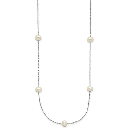 5-6mm Round White FWC Pearl 9-Station Necklaces