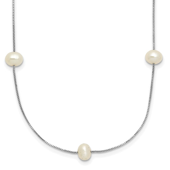 5-6mm Round White FWC Pearl 9-Station Necklaces
