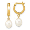 Gold FWC Pearl Dangle Hoop Earrings