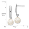 6-7mm White Round FWC Pearl Dangle Post Earrings