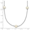 Gold Freshwater Cultured White Near Round Pearl Necklace