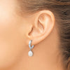 Gold FWC Pearl Dangle Hoop Earrings