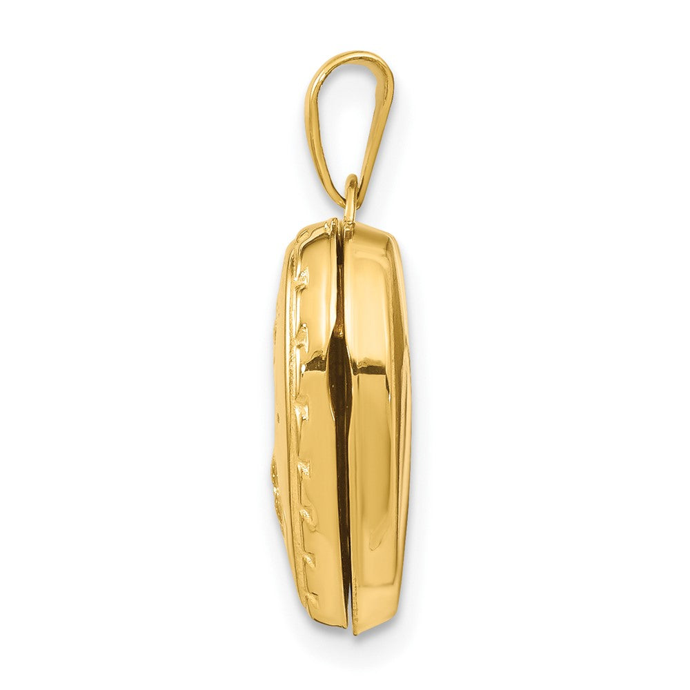 Gold Polished Floral Heart Lockets