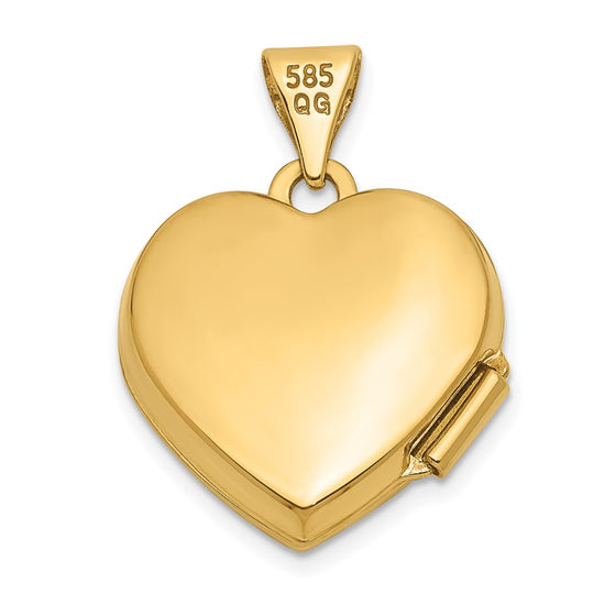 Gold Polished Floral Heart Lockets