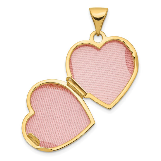 Gold Polished Floral Heart Lockets