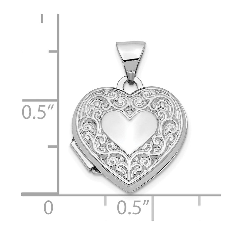 Gold Fancy Scroll Heart Locket