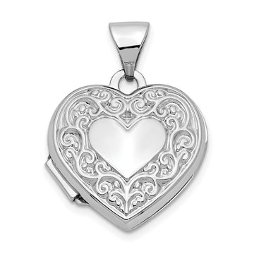 Gold Fancy Scroll Heart Locket