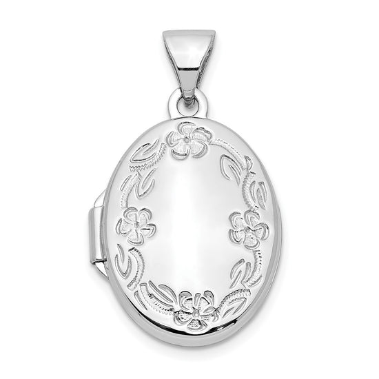 Gold Oval Floral Locket