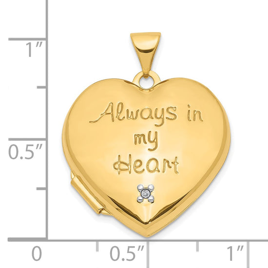 Gold Polished "Always In My Heart" Lockets