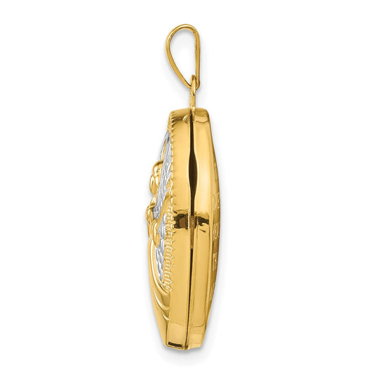 Gold Polished Angel Oval Lockets