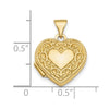 10k 15mm Polished Fancy Scroll Design Front and Back Heart Locket