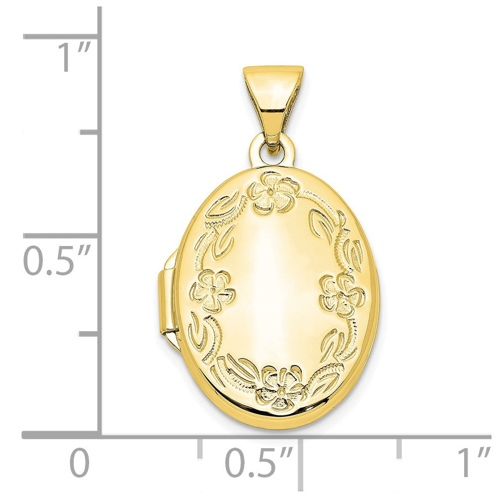 Gold Oval Floral Locket
