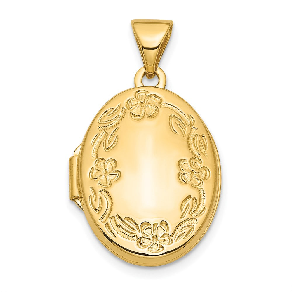 Gold Oval Floral Locket
