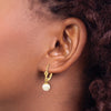 Gold FWC Pearl Dangle Leverback Earrings