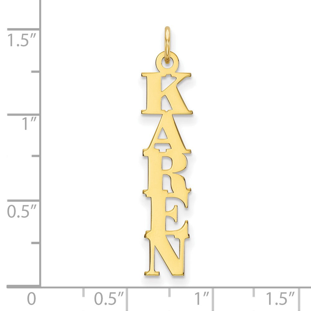 Personalized Cut-out Vertical Nameplate Charms