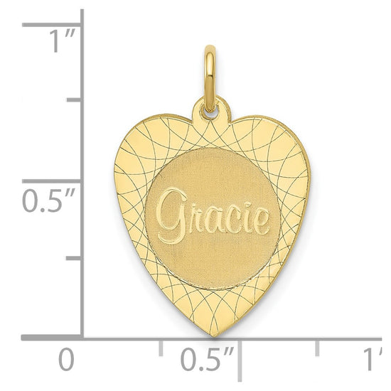 Heart Disc Name Plate Charms