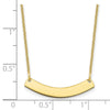 10k Yellow Gold Small Curved Blank Bar Necklace