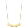 10k Yellow Gold Large Curved Blank Bar Necklace