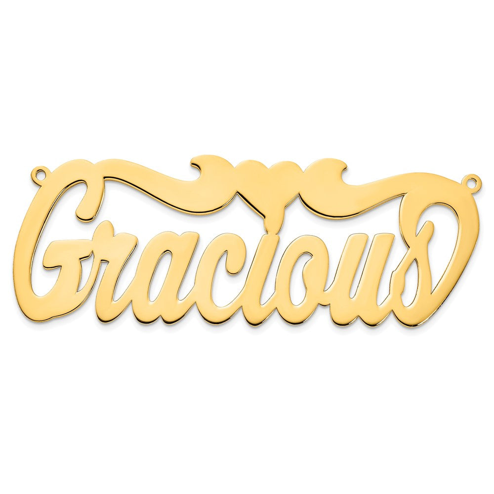 10k Yellow Gold Polished Heart Name Plate