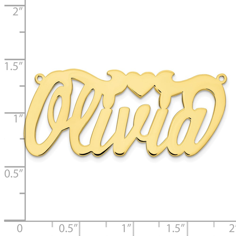 10k Yellow Gold Polished Heart Name Plate