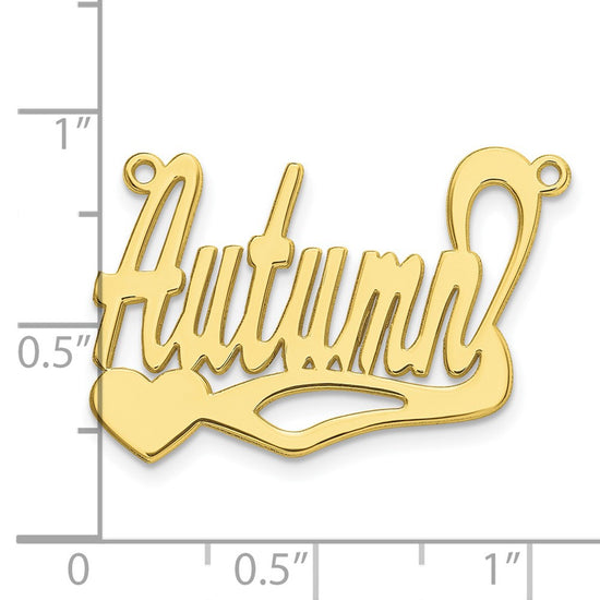 10k Yellow Gold Polished Heart Name Plate